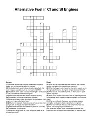 Alternative Fuel in CI and SI Engines crossword puzzle