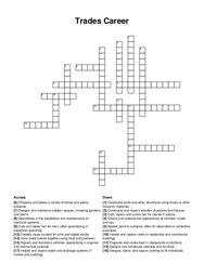 Trades Career crossword puzzle
