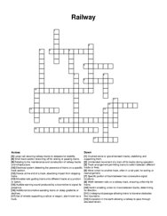 Railway crossword puzzle