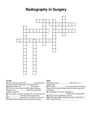Radiography in Surgery crossword puzzle