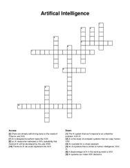 Artifical Intelligence crossword puzzle