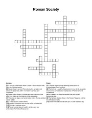 Roman Society crossword puzzle