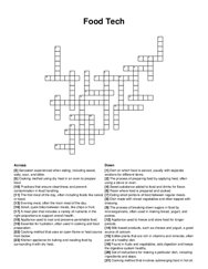 Food Tech crossword puzzle