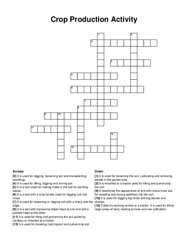 Crop Production Activity crossword puzzle