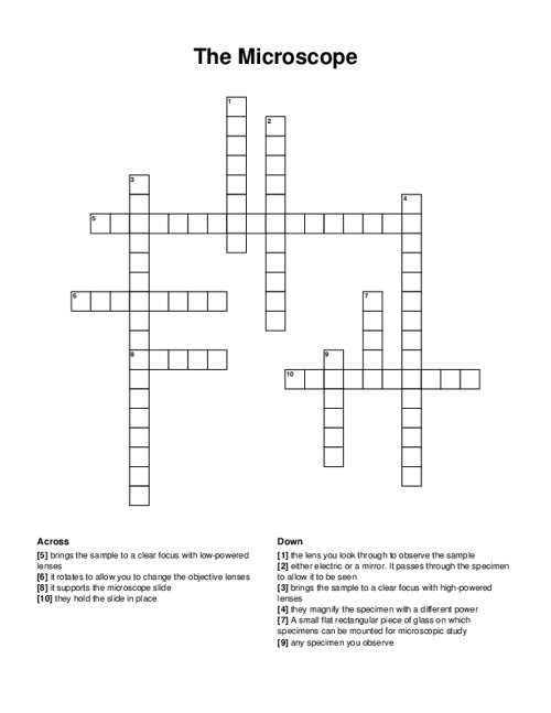 The Microscope Crossword Puzzle