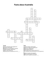 Facts about Australia crossword puzzle