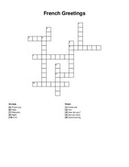 French Greetings crossword puzzle