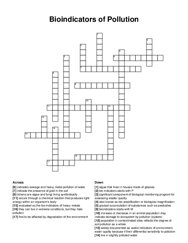 Bioindicators of Pollution crossword puzzle