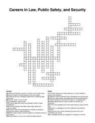 Careers in Law, Public Safety, and Security crossword puzzle