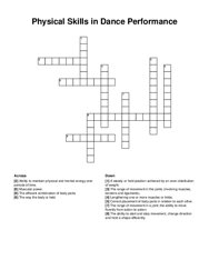 Physical Skills in Dance Performance crossword puzzle