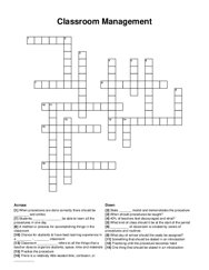 Classroom Management crossword puzzle