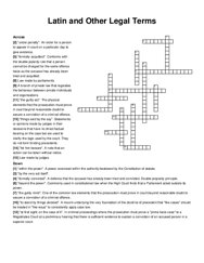 Latin and Other Legal Terms crossword puzzle