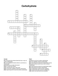 Carbohydrate crossword puzzle