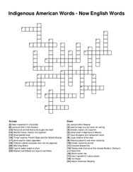 Indigenous American Words - Now English Words crossword puzzle