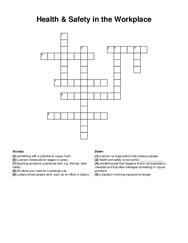 Health & Safety in the Workplace crossword puzzle