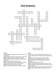 Oral Anatomy crossword puzzle