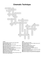 Cinematic Technique crossword puzzle