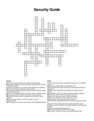 Security Guide crossword puzzle