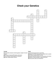 Check your Genetics crossword puzzle