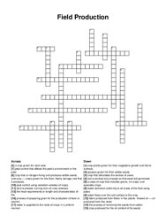 Field Production crossword puzzle
