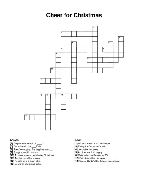 Cheer for Christmas Crossword Puzzle