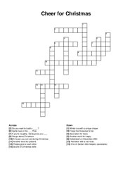 Cheer for Christmas crossword puzzle