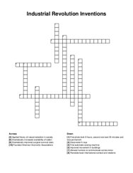 Industrial Revolution Inventions crossword puzzle