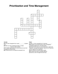 Prioritization and Time Management crossword puzzle