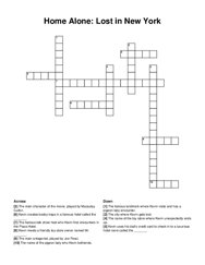 Home Alone: Lost in New York crossword puzzle