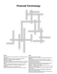 Financial Terminology crossword puzzle