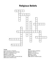 Religious Beliefs crossword puzzle