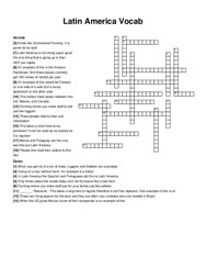 Latin America Vocab crossword puzzle