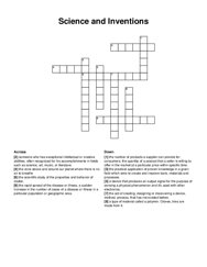 Science and Inventions crossword puzzle