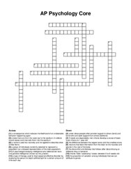 AP Psychology Core crossword puzzle