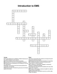 Introduction to EMS crossword puzzle