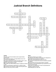 Judicial Branch Definitions crossword puzzle