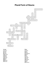 Plural Form of Nouns crossword puzzle
