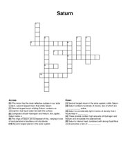 Saturn crossword puzzle