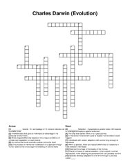 Charles Darwin (Evolution) crossword puzzle