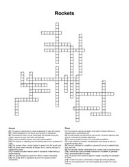 Rockets crossword puzzle