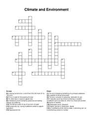 Climate and Environment crossword puzzle
