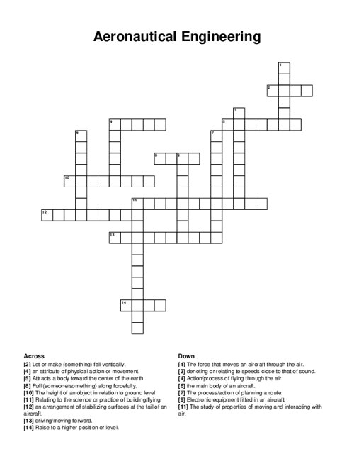 Aeronautical Engineering Crossword Puzzle
