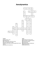 Aerodynamics crossword puzzle