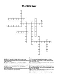 The Cold War crossword puzzle