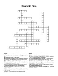 Sound in Film crossword puzzle