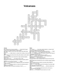 Volcanoes crossword puzzle