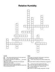 Relative Humidity crossword puzzle