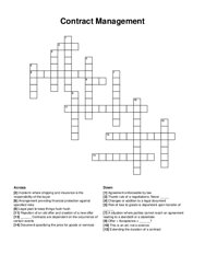 Contract Management crossword puzzle
