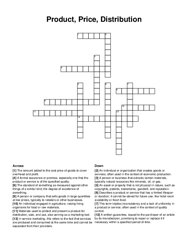 Product, Price, Distribution crossword puzzle