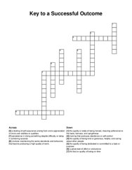 Key to a Successful Outcome crossword puzzle